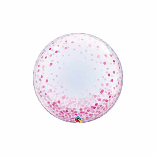 Plastikinis balionas su rožiniais taškeliais