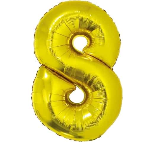 Auksinis folinis balionas "8"