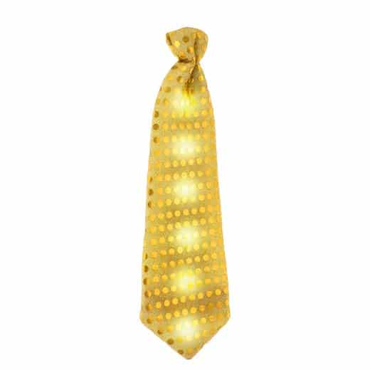 auksinis kaklaraištis su LED lemputėmis