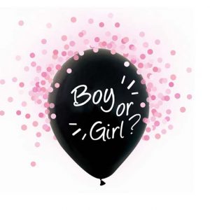 Balionai "Boy or Girl" (rožiniai konfeti)