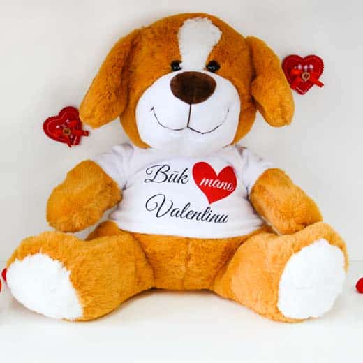Pliušinis šuniukas „Būk mano Valentinu“ 33cm.