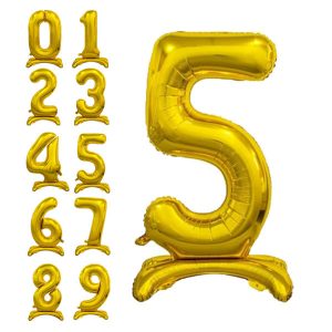 Aukso spalvos pastatomas balionas skaičius