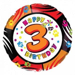 Folinis balionas "appy 3rd birthday" 18"