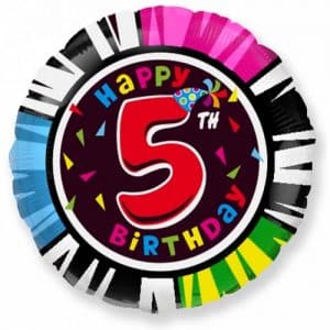 Folinis balionas "Happy 5th birthday" 18"