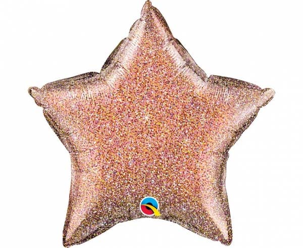 Folinis balionas "Blizgančio rožinio aukso žvaigždė" 20"/51cm