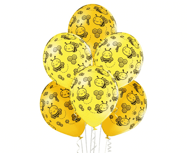Guminiai balionai "Bitės" 30cm/12"/6vnt