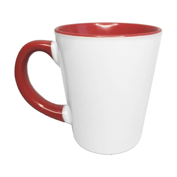 Latte puodelis raudonas
