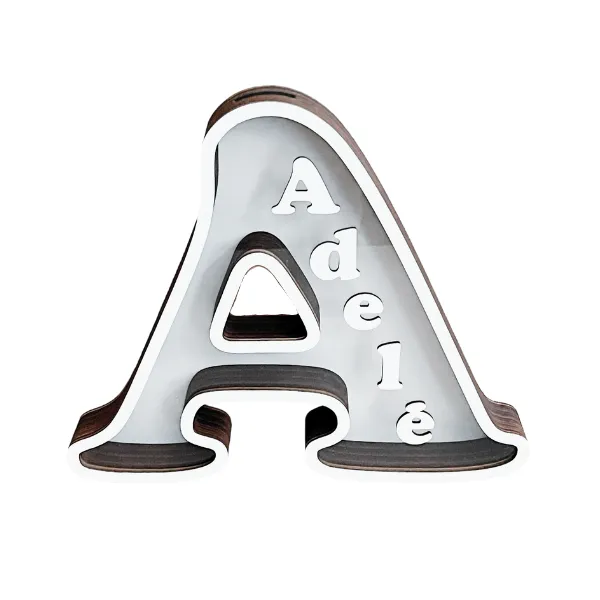 Taupyklė raidė „Adelė“ balta