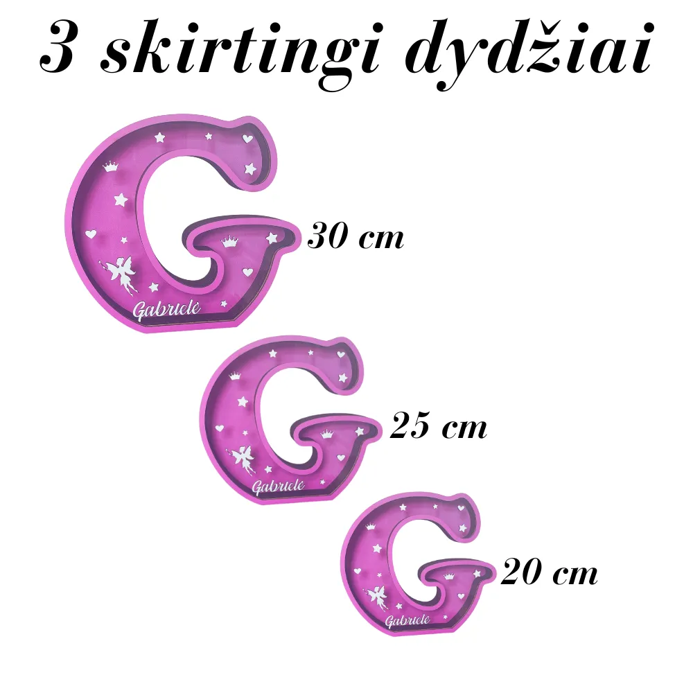Taupykle raide „Gabriele rausva 3 Taupyklė raidė „Gabrielė“ rausva