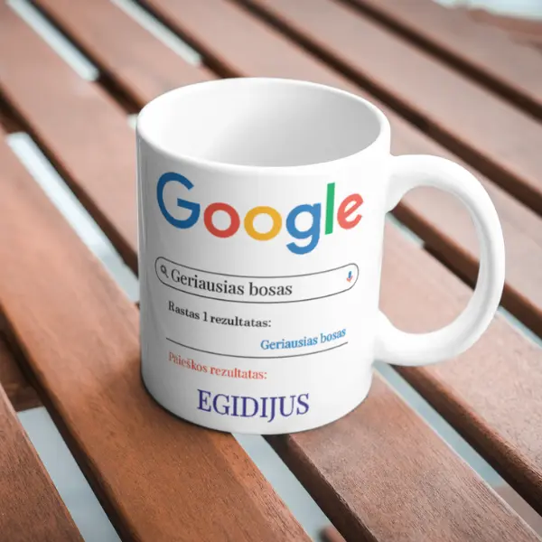 personalizuotas puodelis geriausias bosas google paieskoje