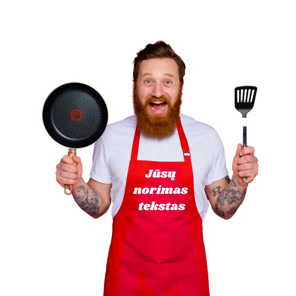 Prijuostė su Jūsų tekstu